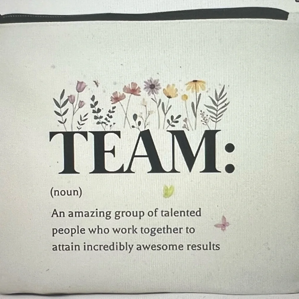 Team Definition Noun Cosmetic Bag – Inspirational Office Gift – NWOT